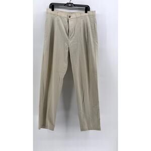 UNBRANDED Men's Tan Solid Cotton-Blend Straight-Leg Pants SZ 36X32